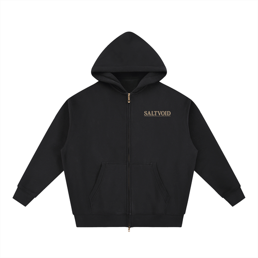 Full moon Oversized Fleece Zipped Hoodie